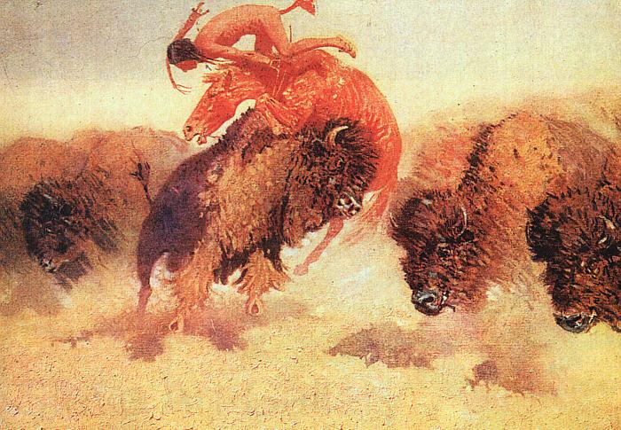 Frederick Remington The Buffalo Runner Spain oil painting art